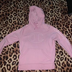 baby pink champion hoodie